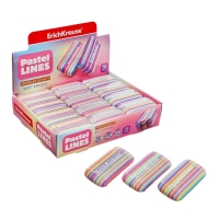 Ластик ErichKrause "Pastel Lines", термопластичная резина, мягкий, 44.3 х 25 х 10 мм, микс Ластик ErichKrause "Pastel Lines", термопластичная резина, мягкий, 44.3 х 25 х 10 мм, микс