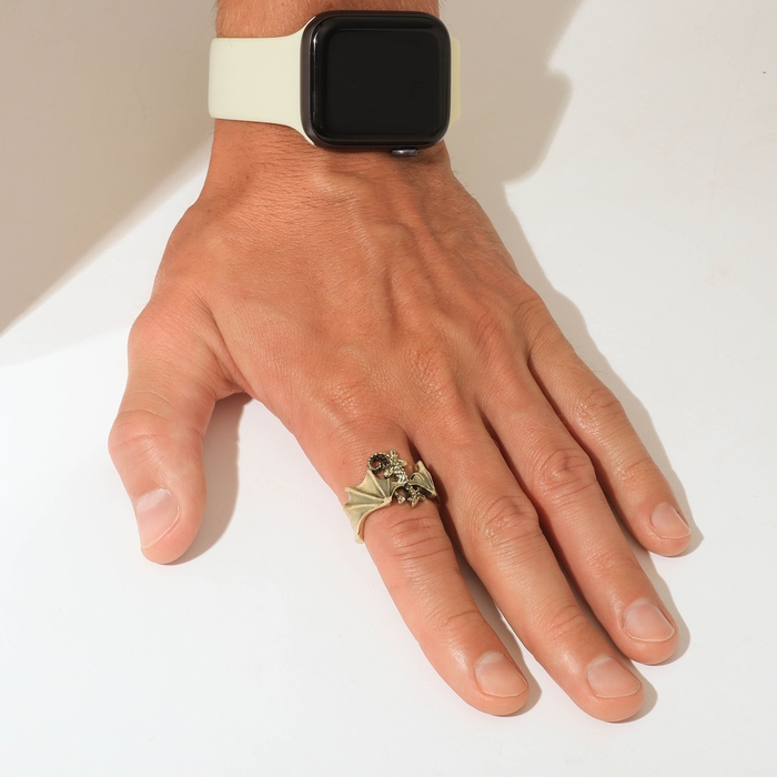 Кольцо «Япония» светящееся, дракон, синий в чернёном золоте, безразмерное Кольцо «Япония» светящееся, дракон, синий в чернёном золоте, безразмерное