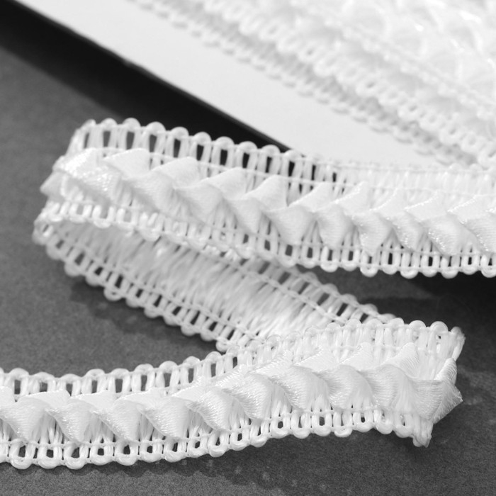 Тесьма декоративная &laquo;Самоса&raquo;, 18 мм, 9,1 &plusmn; 0,5 м, цвет белый