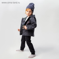 Шапка для мальчика, цвет тёмно-серый/звезда, размер 54-58 Шапка для мальчика, цвет тёмно-серый/звезда, размер 54-58