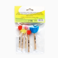 Кисть для рисования спонж набор 5 штук, цветные, фигурные &laquo;Кот-Художник&raquo;