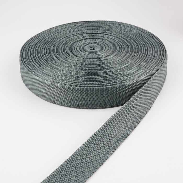 Стропа ременная, 30 мм, 50 &plusmn; 1 м, плотность 9,5 гр/м, цвет тёмно-серый №19-1