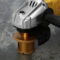 Коронка алмазная ТУНДРА, для УШМ, для отверстий под слив, по плитке, мрамору, 50/70 мм, М14   993530