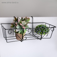 Подставка для цветов балконная Доляна &laquo;Ренессанс&raquo; 45,5&times;20&times;12 см, цвет чёрный