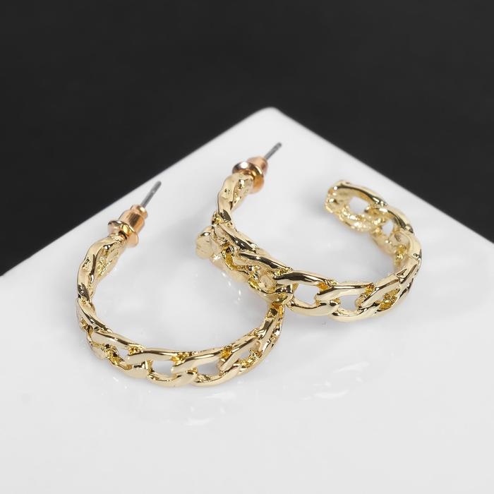 Серьги-кольца &laquo;Цепи&raquo; малые, d=2,2, цвет золото