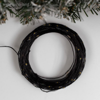 Гирлянда &laquo;Нить&raquo; 20 м роса, IP20, чёрная нить, 200 LED, свечение тёплое белое, 12 В