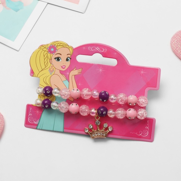 Набор детских браслетов (2 шт.) &laquo;Выбражулька&raquo;, королевский, цветной в золоте