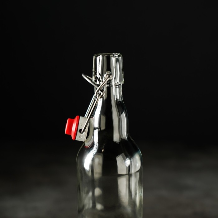 Бутылка бугельная, 500 мл, с пробкой, цвет прозрачный