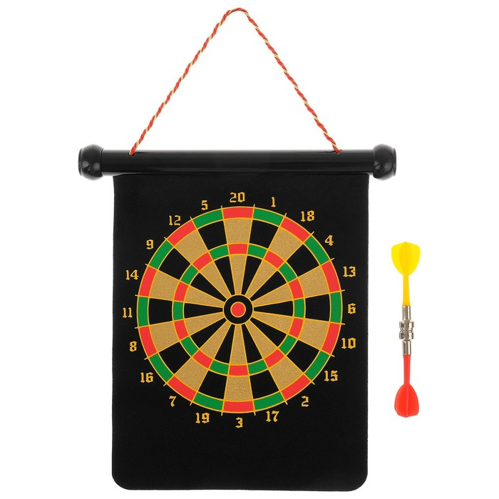 Дартс ONLYTOP, магнитное полотно диаметром 20 см, 2 дротика