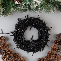 Гирлянда &laquo;Нить&raquo; 20 м, IP44, тёмная нить, 200 LED, свечение тёплое белое, 8 режимов, 220 В