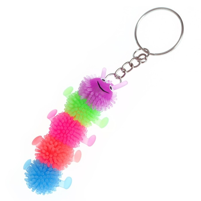 Ёжка &laquo;Сороконожка&raquo;, резиновый, на брелоке, цвета МИКС