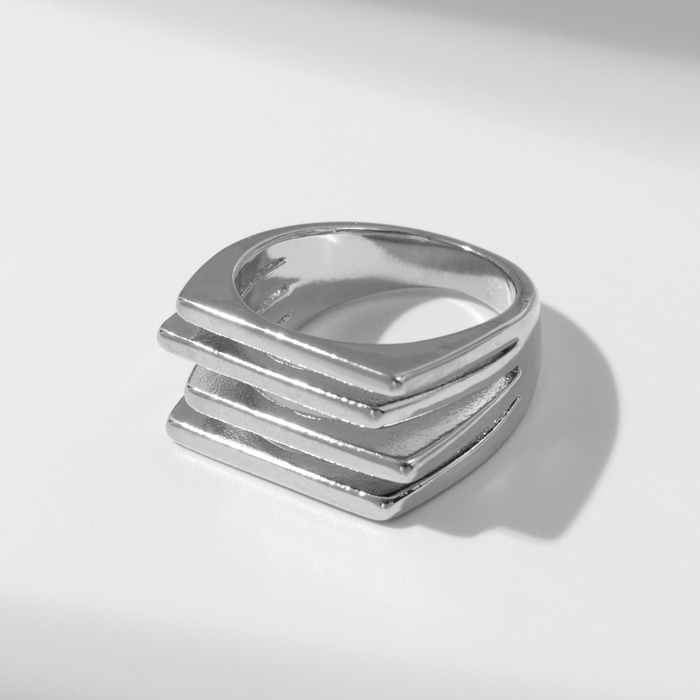 Кольцо металл &laquo;Тренд&raquo; полосы, цвет серебро, размер 18