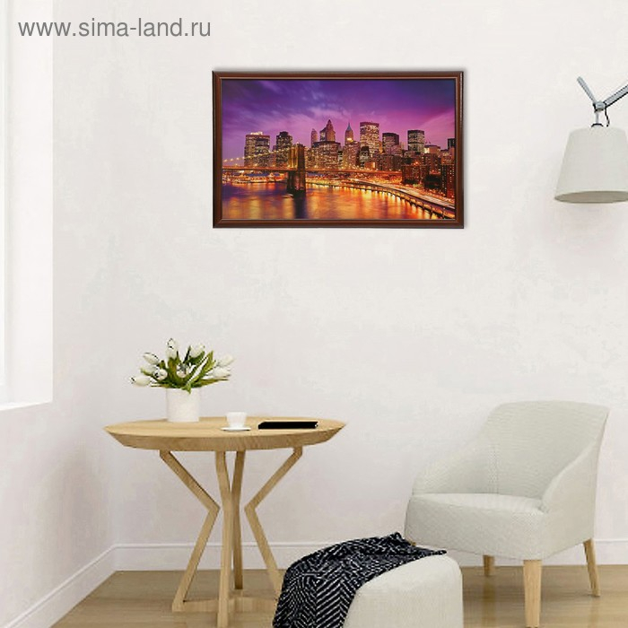 Картина "Город в огнях" 67х107 см