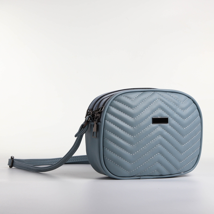 Сумка женская кросс-боди на молнии, цвет серо-синий Сумка женская кросс-боди на молнии, цвет серо-синий