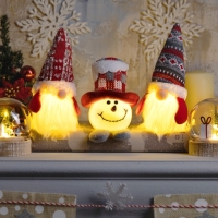 Светодиодная фигура &laquo;Гном в красном колпаке&raquo; 6.5 &times; 17 &times; 6.5 см, текстиль, батарейки LR1130х3 (в комплекте), свечение тёплое белое