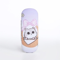 Футляр для очков на хлопушке, длина 16 см, цвет сиреневый Футляр для очков на хлопушке, длина 16 см, цвет сиреневый