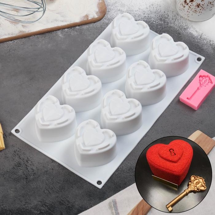 Набор кондитерский Доляна, 2 предмета: форма для муссовых десертов 29,5×17×4,3 см, молд 6,7×3,3 см Набор кондитерский Доляна, 2 предмета: форма для муссовых десертов 29,5×17×4,3 см, молд 6,7×3,3 см