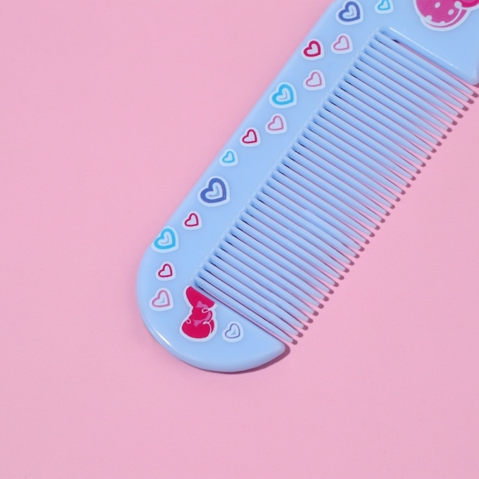 Набор с зеркалом и расчёской &laquo;Русалка&raquo;, 12 &times; 6,1 см, цвет голубой