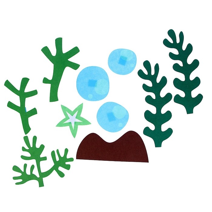 Бизиборд на стену из фетра &laquo;Морские жители&raquo; 25 деталей на липучке, размер поля &mdash; 105 &times; 75 см