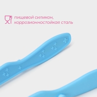 Щипцы кухонные Доляна &laquo;Дуэт&raquo;, 24,5&times;4,5&times;2 см, цвет голубой