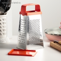 Тёрка Доляна &laquo;Универсал&raquo;, 4 грани, с крышкой-дозатором и пластиковой ручкой, 11&times;9&times;21 см, цвет МИКС