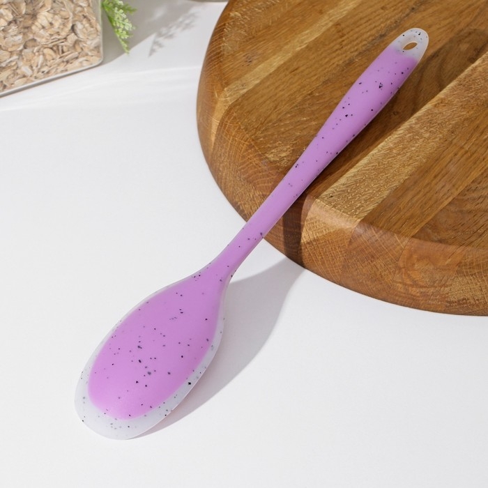 Ложка гарнирная Доляна &laquo;Леонардо&raquo;, силикон, 27 см, цвет сиреневый