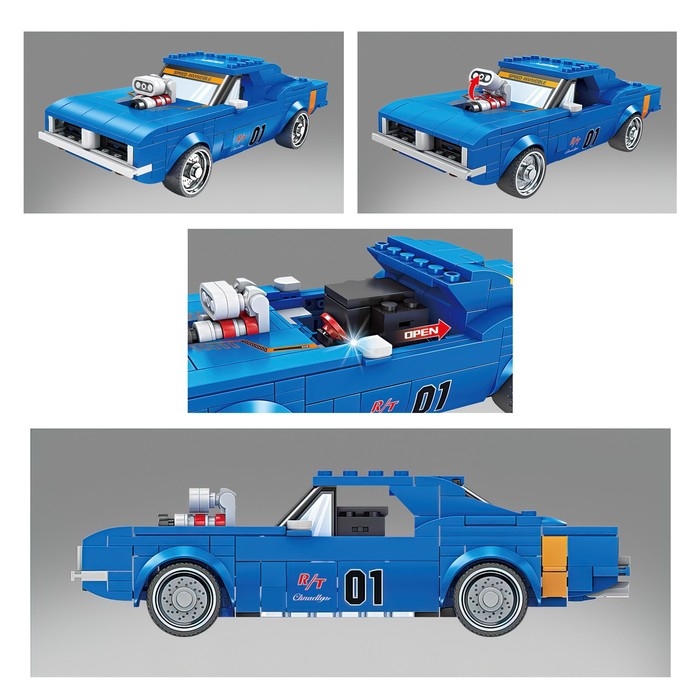 Конструктор Гонка «Мустанг», световые эффекты, 317 деталей Конструктор Гонка «Мустанг», световые эффекты, 317 деталей