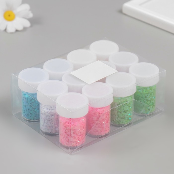 Блестки в баночке Блестки в баночке "Звёздочки" 12 шт, ассорти