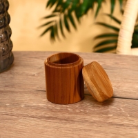 Баночка для приправы 7х7х9 см, тиковое дерево
