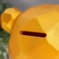 Копилка пластик "Медвежонок с сердцем" золотой 14,5х14х17 см Копилка пластик "Медвежонок с сердцем" золотой 14,5х14х17 см