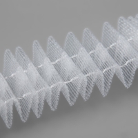 Шторная лента классическая, органза, 2,5 см, 100 &plusmn; 1 м, цвет прозрачный/белый