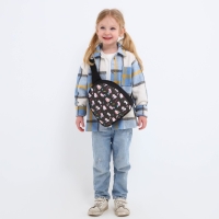 Рюкзак детский для девочки через плечо &laquo;Единорог&raquo;, отдел на молнии, цвет чёрный