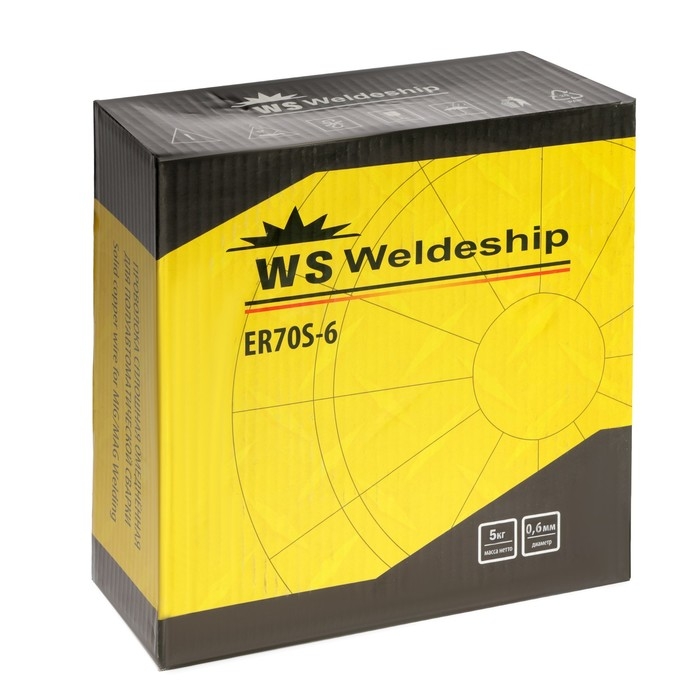 Сварочная проволока WS WELDESHIP, ER70S-6, омедненная, d=0.6 мм, 5 кг