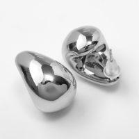 Серьги пластик &laquo;Капля&raquo; структура мини, цвет серебро