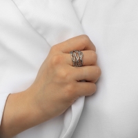 Кольцо металл &laquo;Тренд&raquo; тройное переплетение, цвет серебро, размер 18