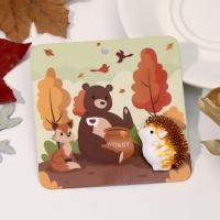 Брошь-кулон &laquo;Ёжик&raquo; мечтатель, цвет бело-оранжевый в золоте