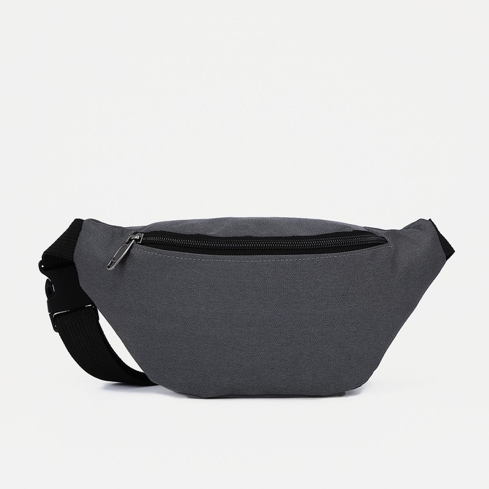 Поясная сумка на молнии, наружный карман, цвет серый Поясная сумка на молнии, наружный карман, цвет серый