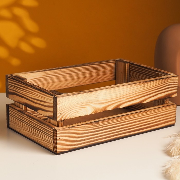 Кашпо деревянное 26х16х10 см обожженный Кашпо деревянное 26х16х10 см обожженный