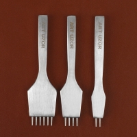 Набор строчных игольчатых пробойников для кожи (3шт цена за наб) шаг 4мм серебряный АУ