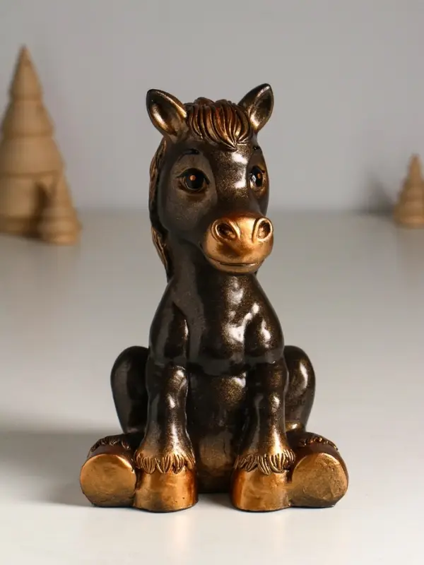 Копилка "Радостный конь" 20 см, бронза