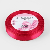Лента атласная &laquo;Золотые нити&raquo;, 15 мм &times; 23 &plusmn; 1 м, цвет малиновый №72