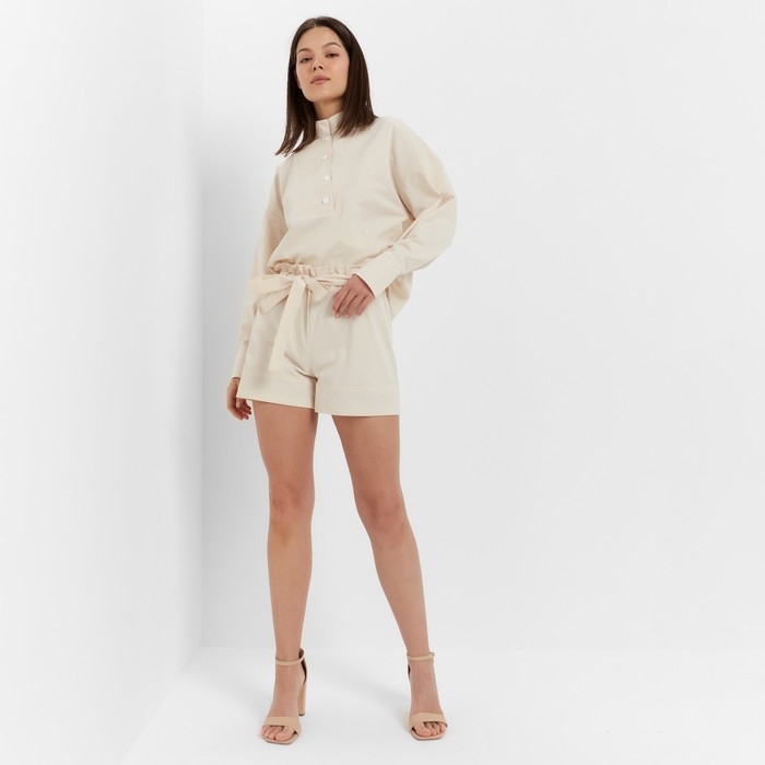Костюм женский (блузка, шорты) MINAKU: Enjoy цвет молочный, размер 46 Костюм женский (блузка, шорты) MINAKU: Enjoy цвет молочный, размер 46