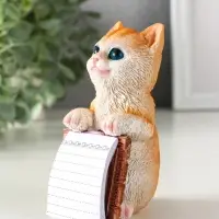 Сувенир полистоун с блокнотом 20 листов "Рыжий котик" 6,5х5х11 см