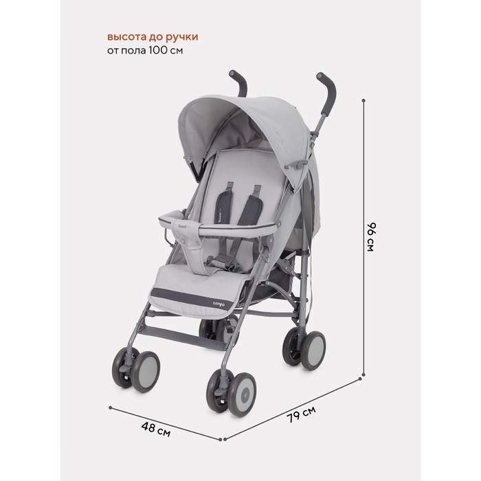 Коляска прогулочная детская RANT basic &laquo;Tango&raquo; RA352, складывается в трость, цвет Silver Grey