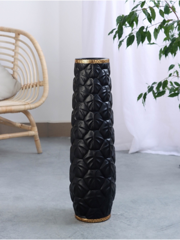 Ваза керамика напольная "Хадвин" 60х13 см, чёрный