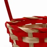 Корзина плетеная 13 х 13 х 9,5 см, ручка h=21 см, красно-белый