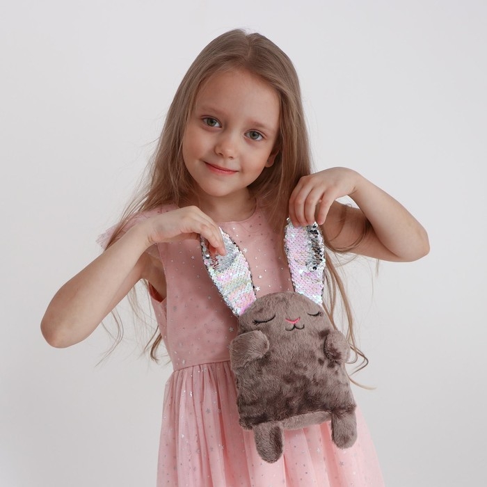 Мягкая игрушка «Зайка Мила», с пайетками, 16х8х17 см Мягкая игрушка «Зайка Мила», с пайетками, 16х8х17 см