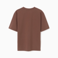 Футболка женская однотонная MINAKU: One Most Brand цвет коричневый, размер 44