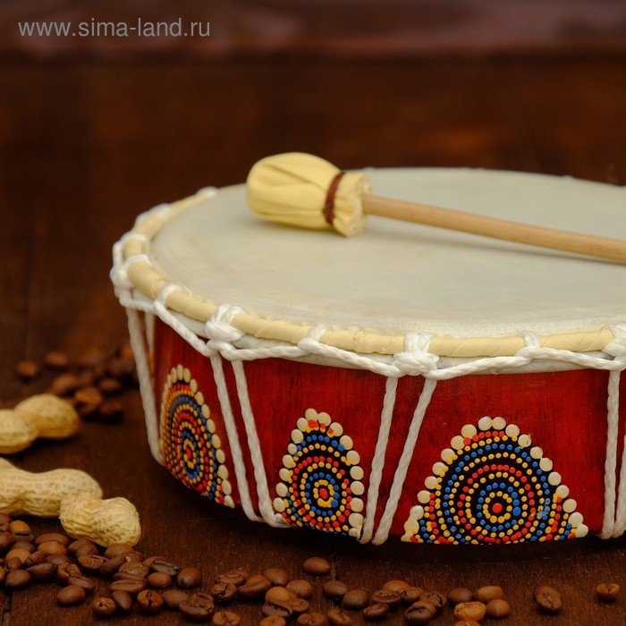 Сувенирный музыкальный инструмент "Бубен" 22х22х8 см МИКС