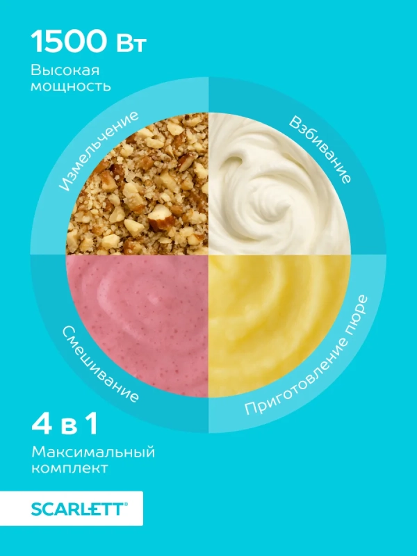 Кухонный погружной блендер измельчитель 4в1 SC-HB42M47